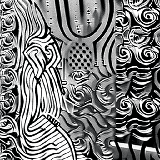 AI generated: black and white sad lady, she has a distant expression, darkness, creepy, image, in the style of flu...
