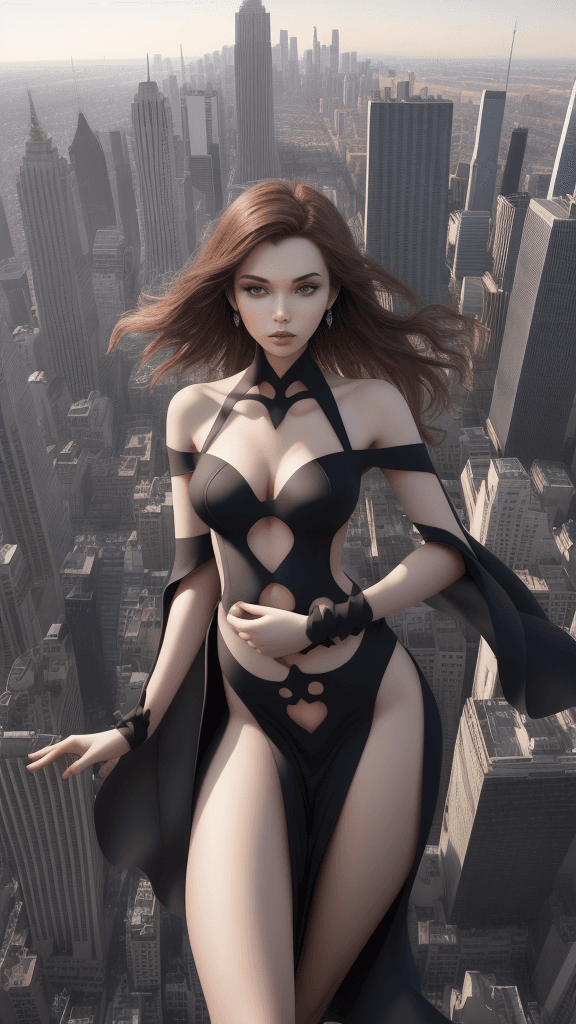 AI generated: adorned flawless cg
cutouts
poses spreading atop a towering skyscraper
her flawless
asymmetrical fig...