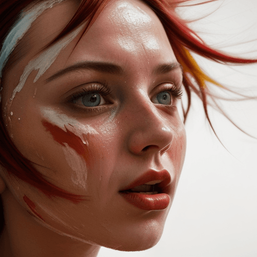 AI generated: a fine art cinematic photography portrait of a women, close up, that is her mouth, in the style of v...