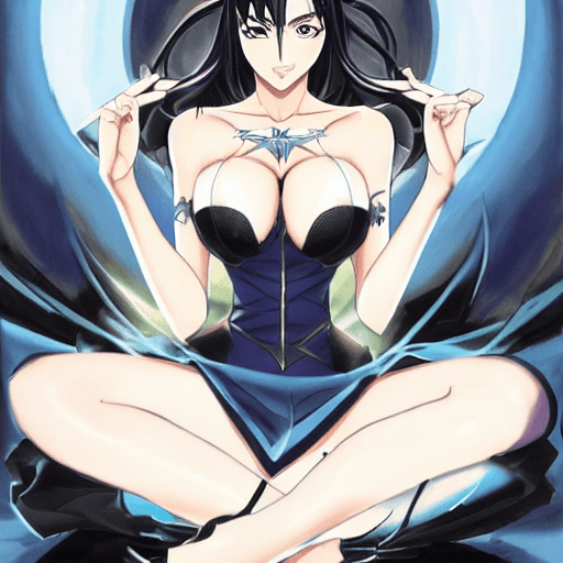 AI generated: portrait of goddess girl,Gal Gadot (highschool DxD), (cleavage), high school dxd, (busty),black Hair...