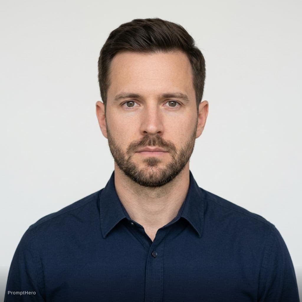 AI generated: passport photo man