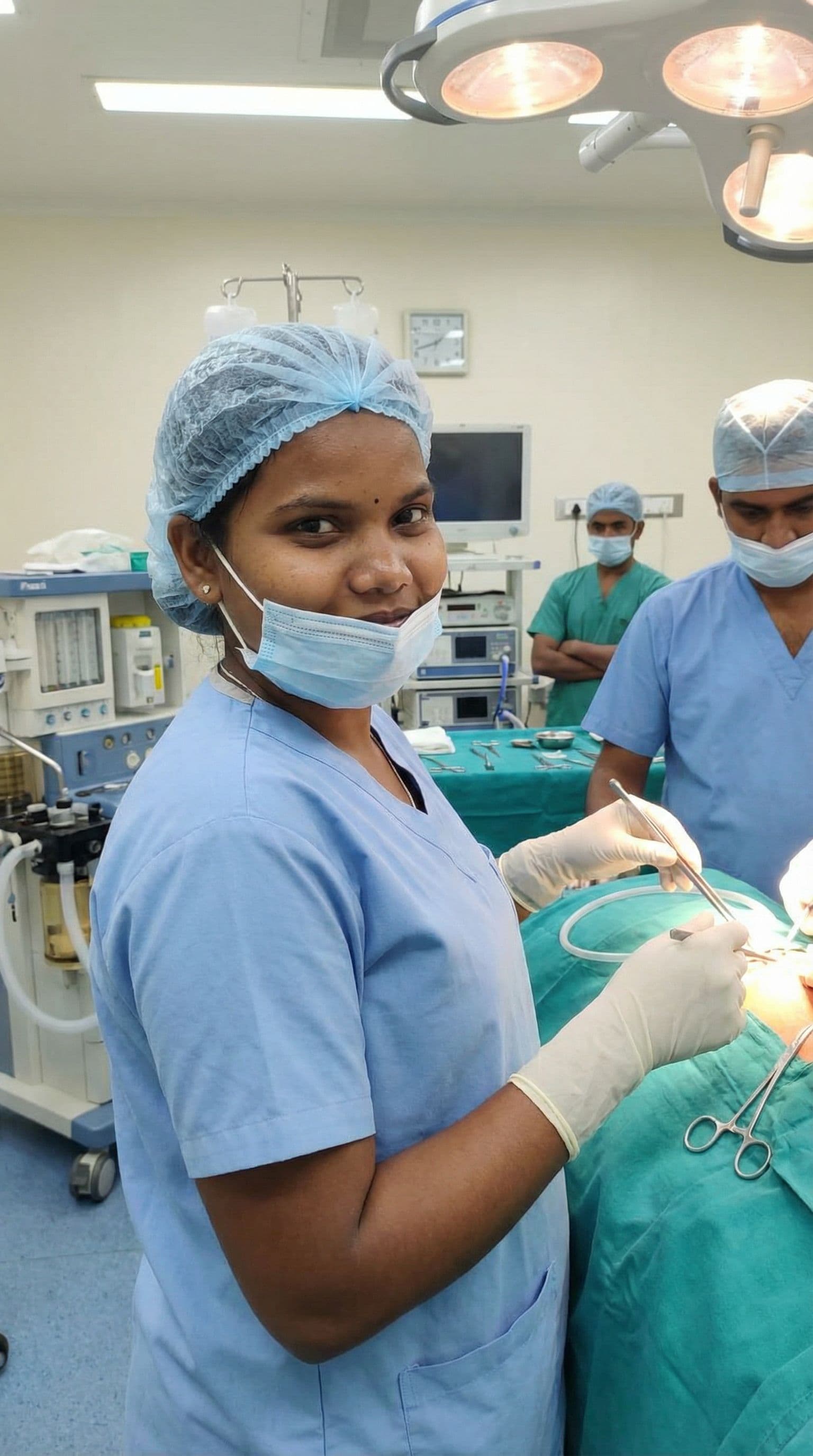 AI generated: Create image with nurse girl in op