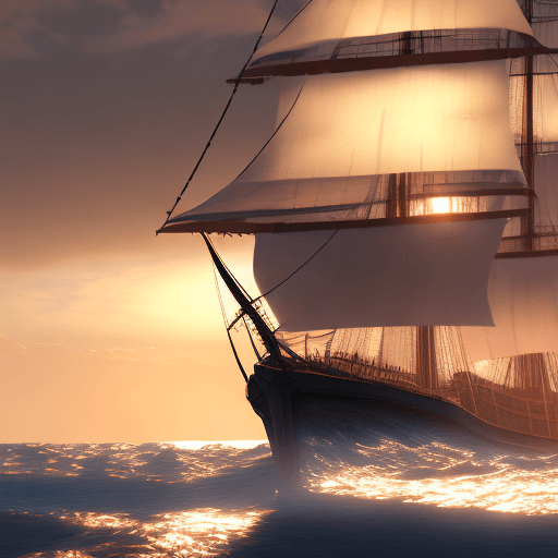 AI generated: Photo of a ultra realistic sailing ship, dramatic light, pale sunrise, cinematic lighting, battered,...