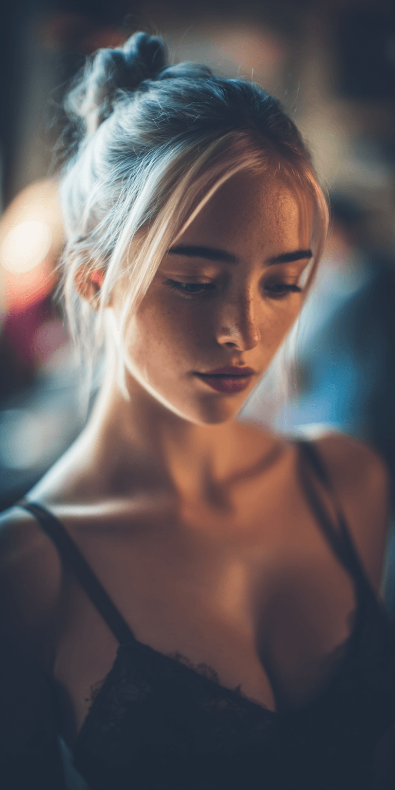 AI generated: blond woman, atmospheric lighting --chaos 75 --ar 1:2 --profile fkuo5yb --stylize 750 --v 7
