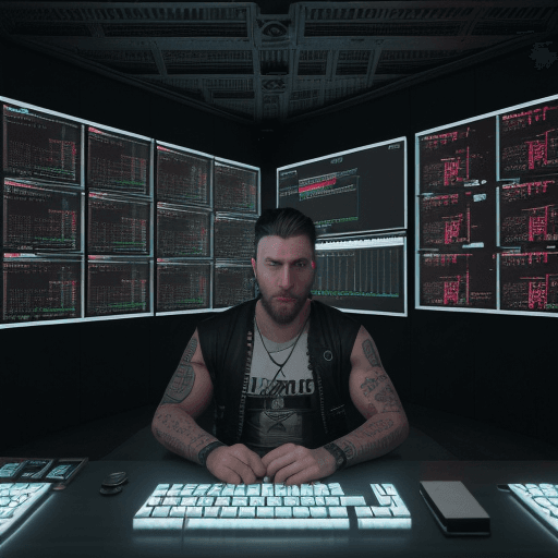 AI generated: Hyper realistic eye level exterior photo of The Trading room is digital art dim, with only the white...