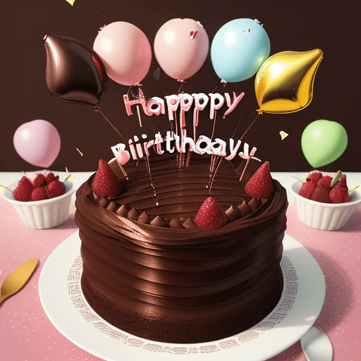 AI generated: A close-up shot of a decadent chocolate cake with layers of rich frosting and ganache. The cake is t...