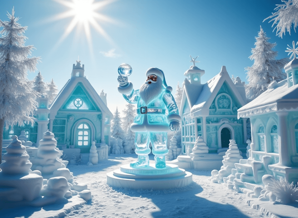 AI generated: masterpiece, 8k, hyper-realism, hyper-realistc image of a world made completely from ice, everything...