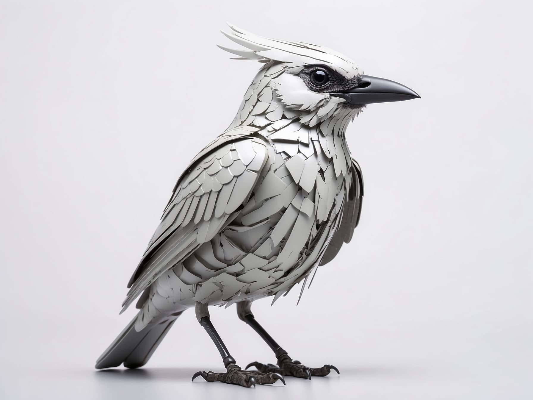 AI generated: a white and black bird with a black beak, a surrealist sculpture by Katsukawa Shun'ei, featured on c...
