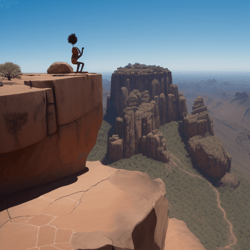 AI generated: roque nublo y a lo lejos áfrica
