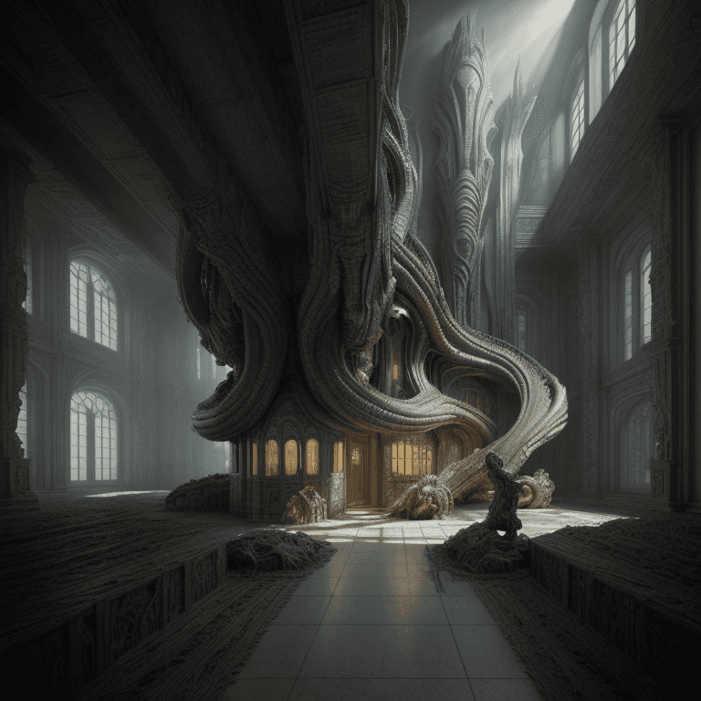 AI generated: house concept art designed by giger, perfect composition, beautiful detailed intricate insanely deta...