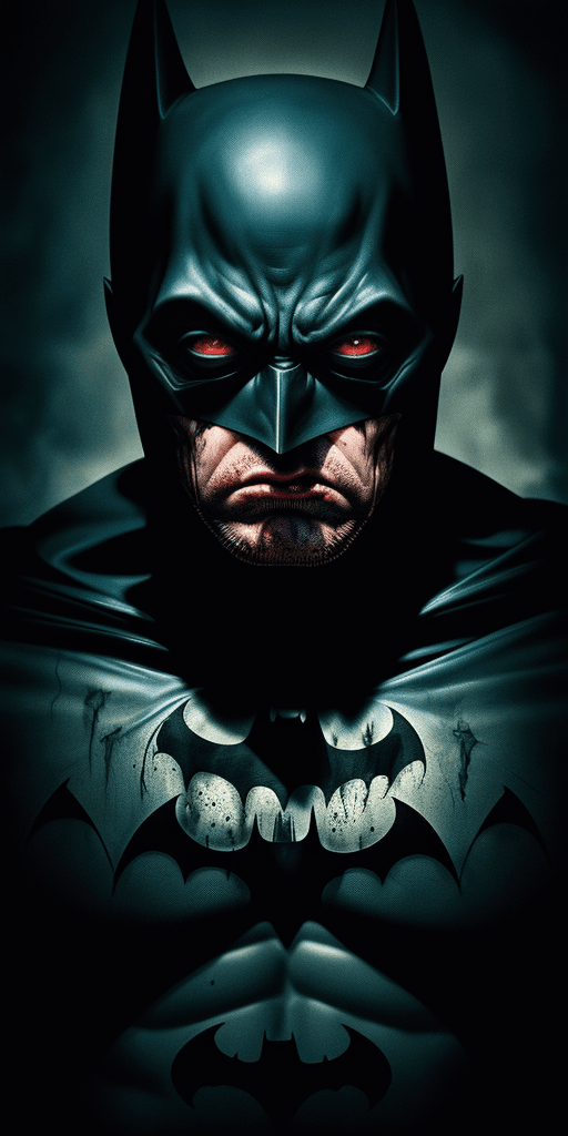 AI generated: 8k Studio Photography, beaten up Batman, Scary Creepy (Grisly) Ominous, Painted with Vibrant Oils, (...