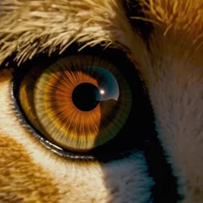 AI generated video: Hyper-realistic nature documentary sequence beginning with an extreme macro close-up of a cheetah’s ...