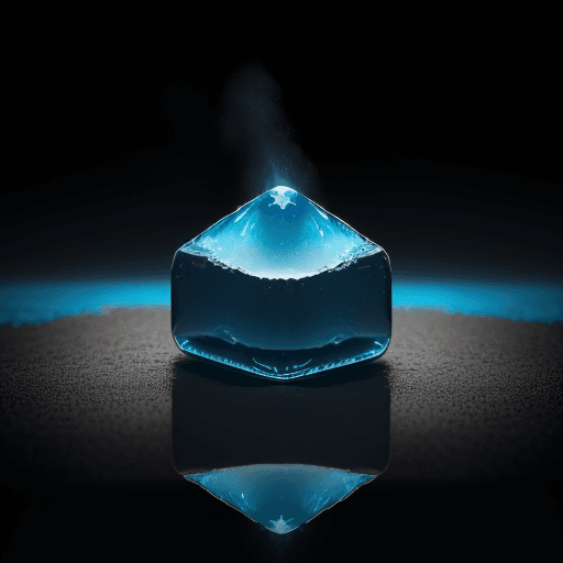 AI generated: macro shot, hyper-resolution photography, intense fire burning ice cube, deep blue to cyan color gra...