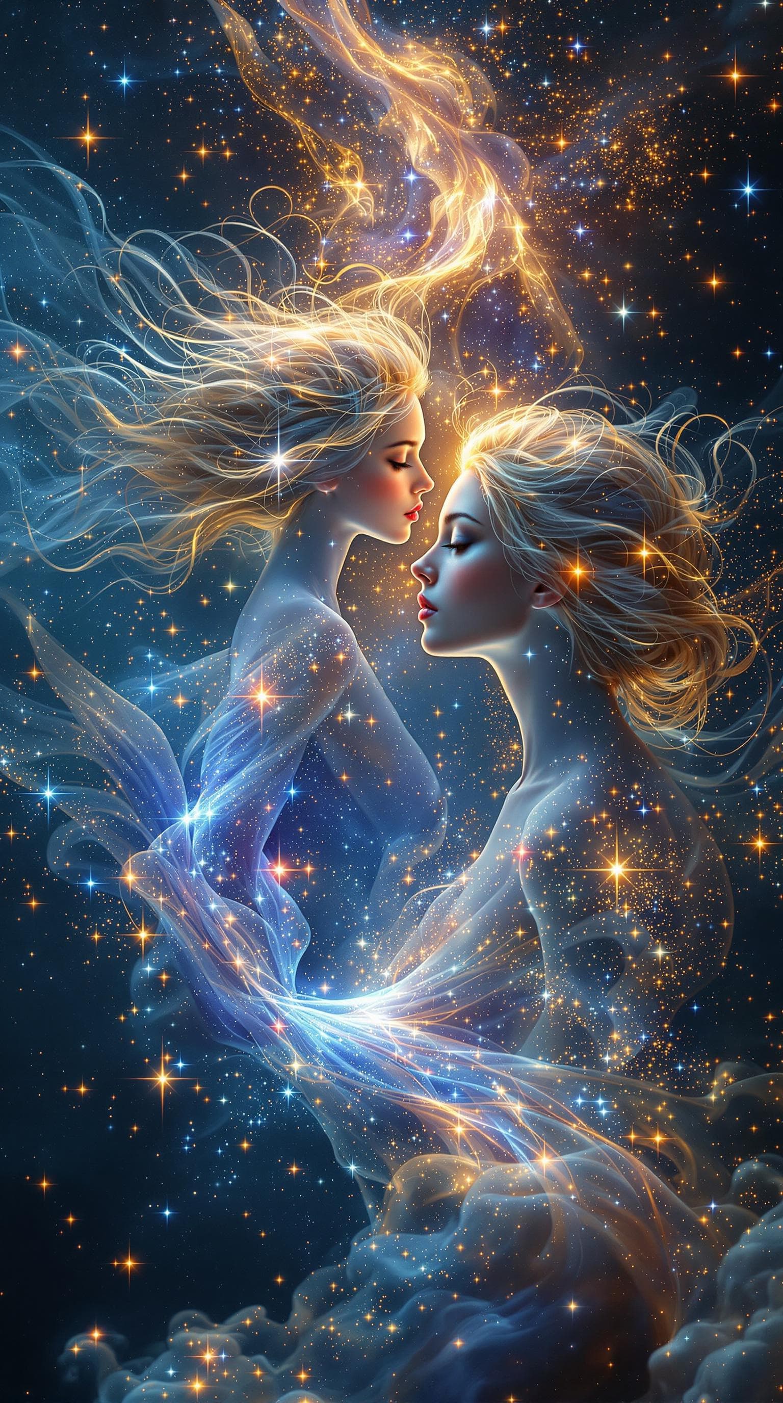 AI generated:   This digital is a hyperrealistic image into a 3d  fractal artwork features a celestial zodiac them...