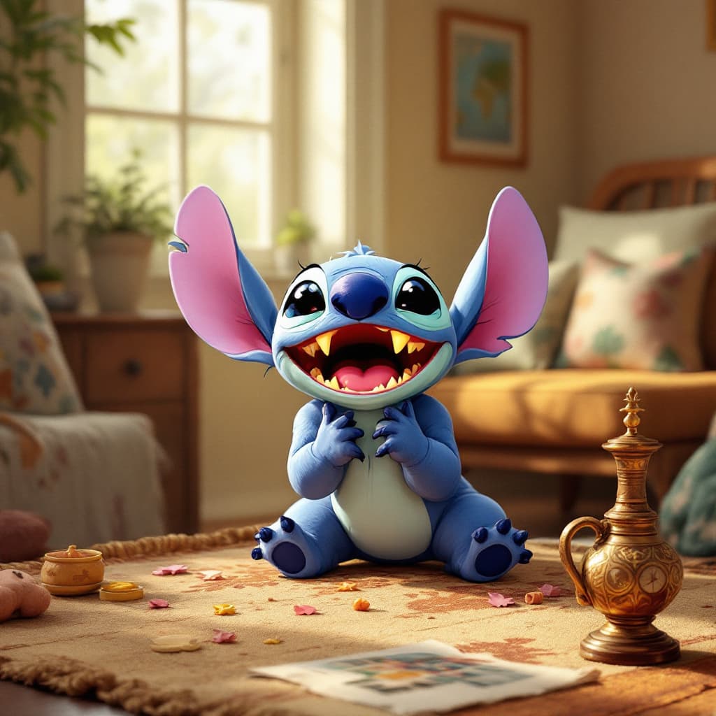 AI generated: Stitch,singing