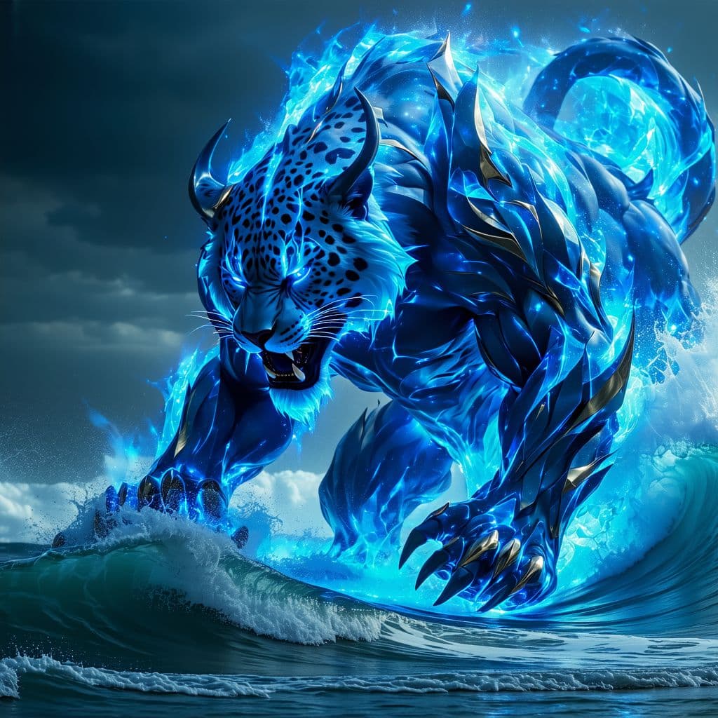 AI generated: A hyper-detailed cinematic image of a hybrid mutant beast with the powerful and majestic mutated bod...