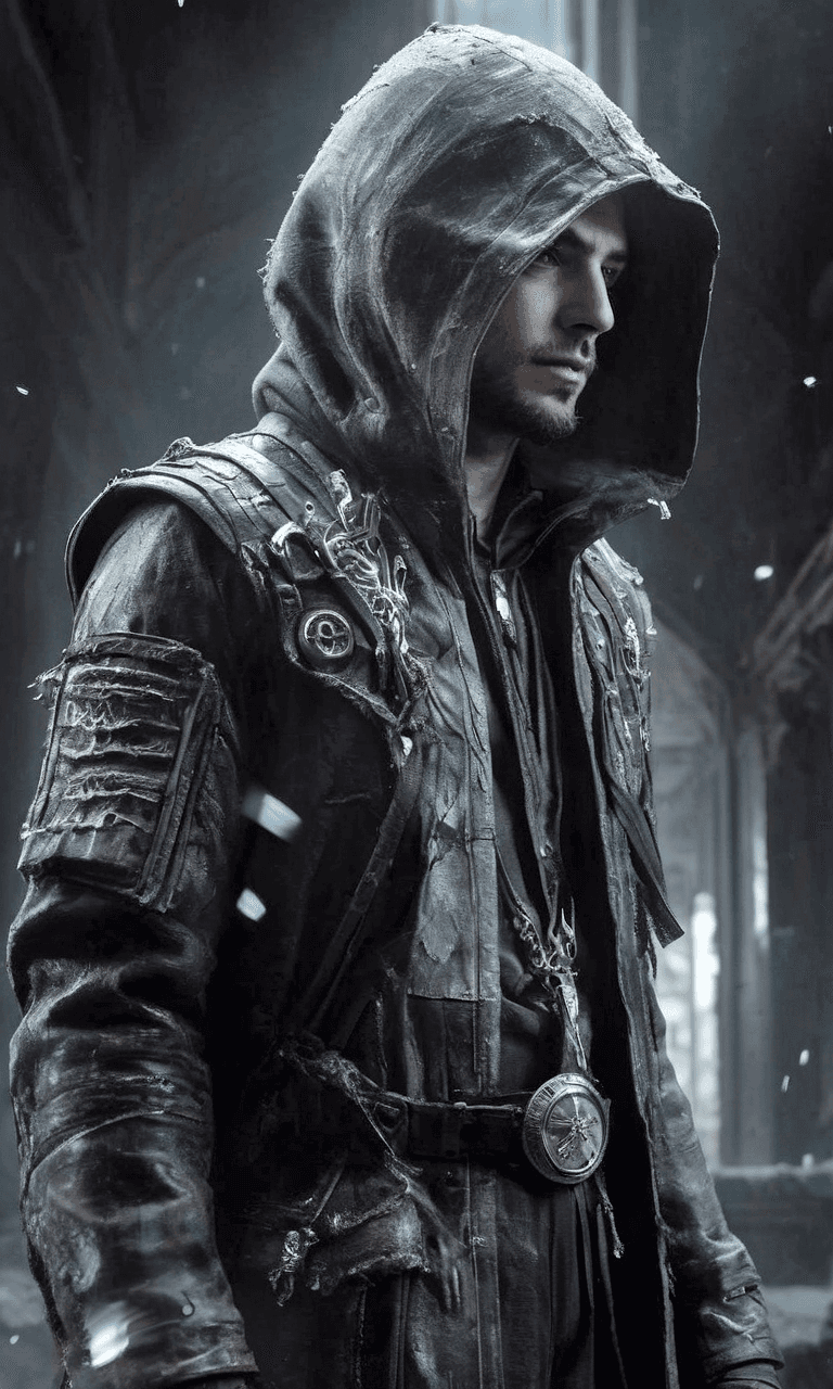 AI generated: best quality, 4k, highres, masterpiece, ultra-detailed, realistic, the assasin in the black cloak an...