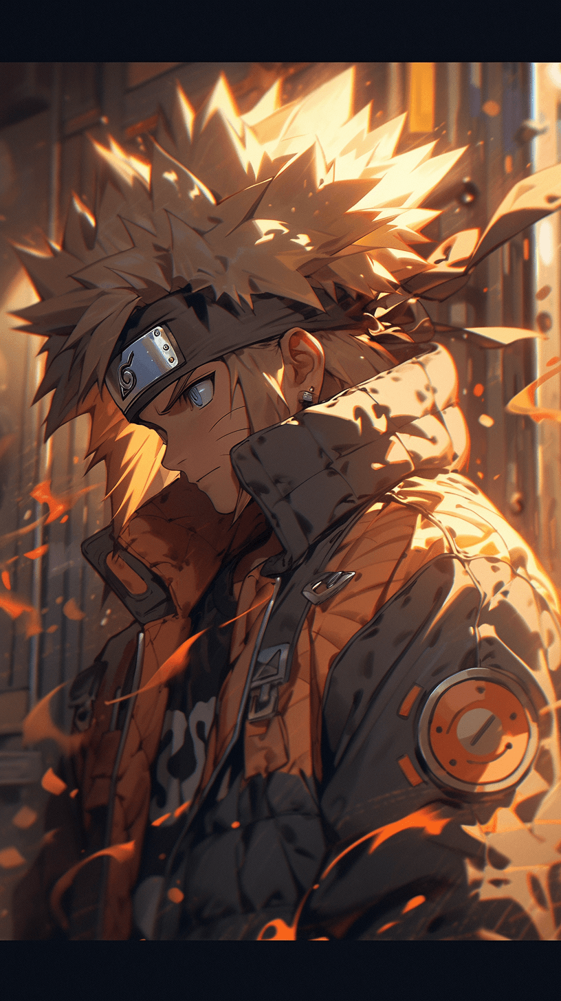 AI generated: naruto anime wallpaper, naruto wallpaper, in the style of cyberpunk dystopia, light yellow and dark ...