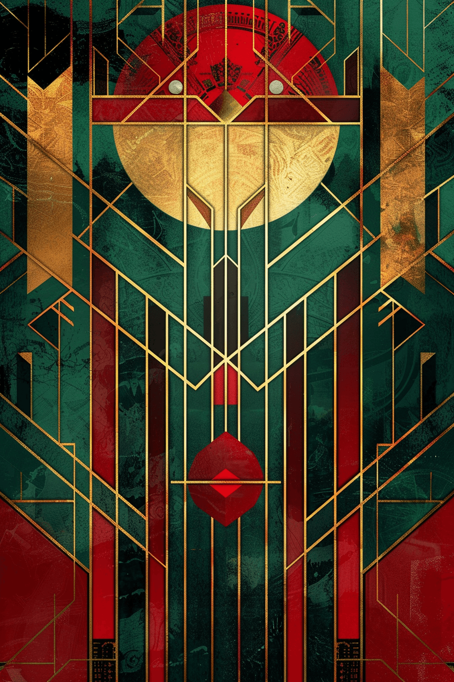 AI generated: Design an Art Deco-inspired poster or artwork featuring geometric patterns and elegant lines. Use cr...