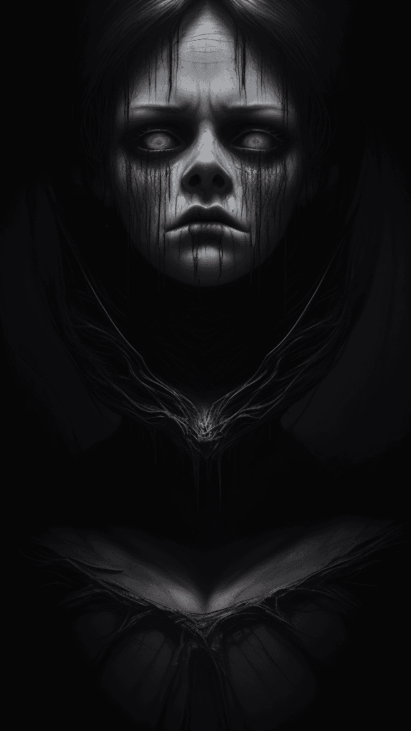 AI generated: best quality,4k,8k,highres,masterpiece:1.2,ultra-detailed,realistic:1.37,artwork,horror,dark room,my...