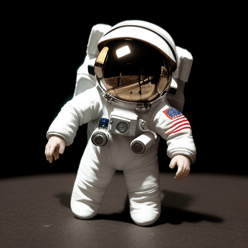 AI generated: a miniature astronaut trying to break through 