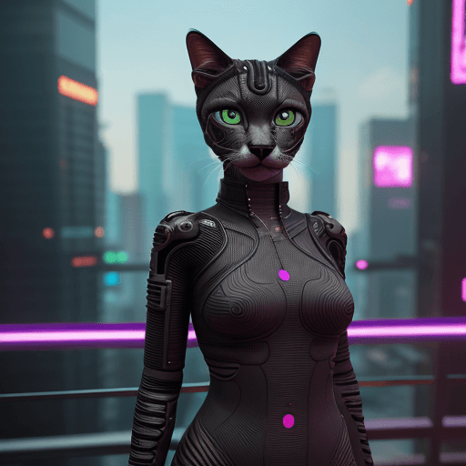 AI generated: cyberpunk thai cat, futuristic, highly detailed, made with blender --v 4