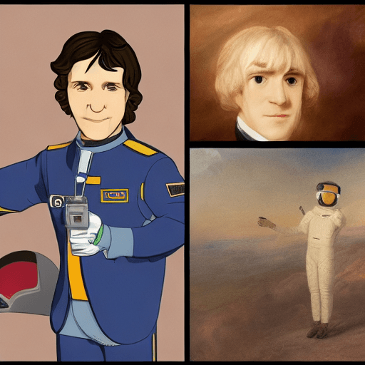 AI generated: Javier milei astronaut as a william turner paint and as a disney cartoon character 