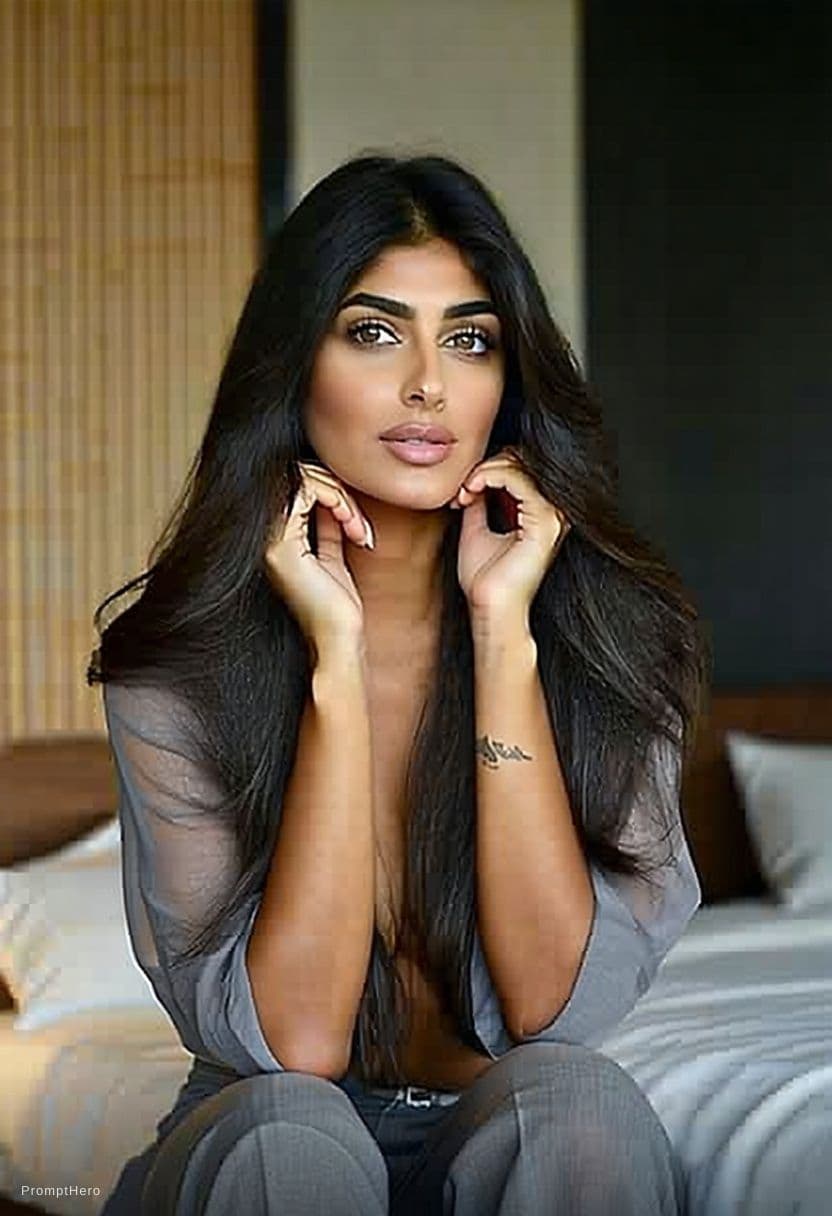 AI generated: A photorealistic and highly detailed portrait of a beautiful young South Asian woman with
long, flo...