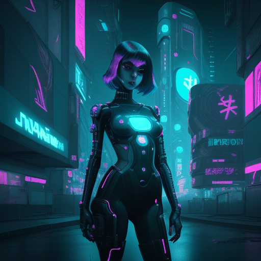 AI generated: girl of the future,  futuristic design, electronic artwork, manga character, techno-noir, animated d...