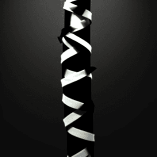 AI generated: black tape twisted in the air
