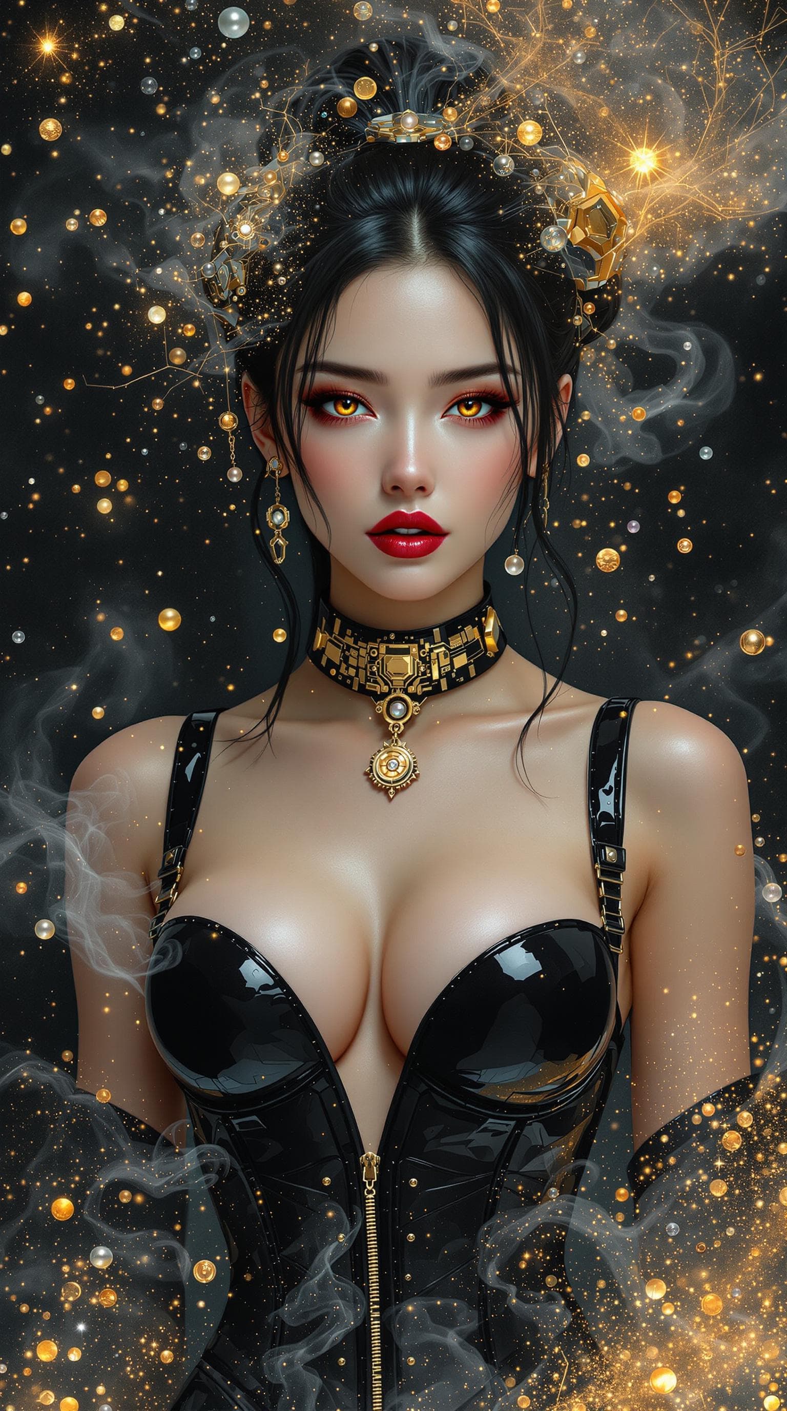 AI generated:  Create a hyper-realistic surreal portrait where reality fractures into beautiful impossibility: a m...