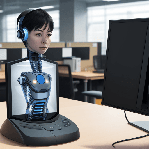 AI generated: AI depicted in a workplace setting, non-gender specific machine