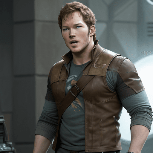 AI generated: En la escena, Chris Pratt, conocido por su papel en "Guardianes de la Galaxia" y "Jurassic World", i...