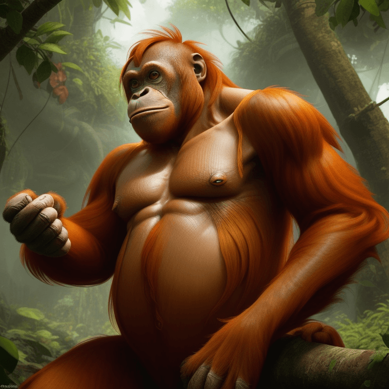 AI generated: Get paid, video games, orangutan