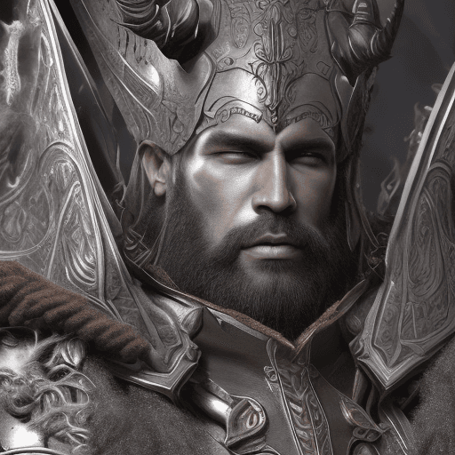 AI generated: Create a photorealistic portrait that captures the imposing presence of a tall, muscular, dark-skinn...