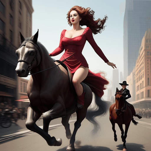 AI generated: a beautiful woman is chased by society for stealing a big apple. the beautiful woman was helped by a...