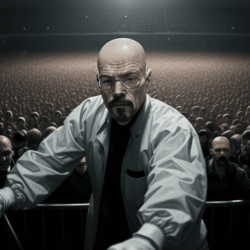 AI generated: walter white in a mosh pit