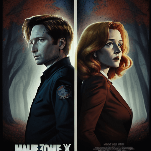 AI generated: a classic movie poster, collage style, for a scifi-themed remake of "the X-files". The movie poster ...