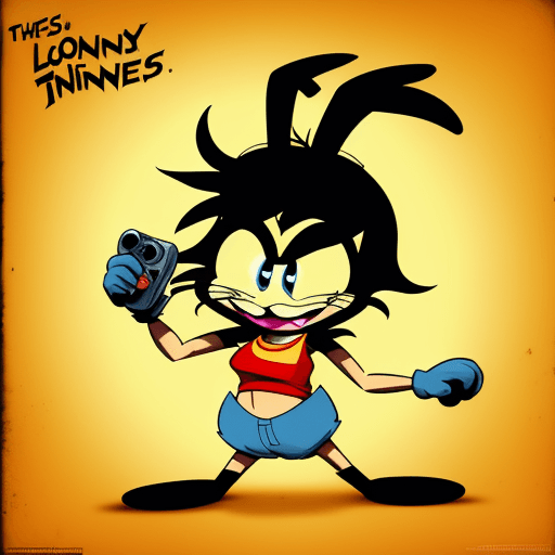 AI generated: looney tunes playing games in the style of punksthetic art 