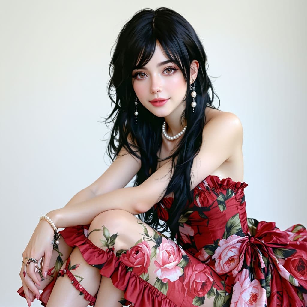 AI generated: Best quality, Detailed, Beautiful, Pretty, Hot kawaii Girl, seductive, attractive, 32 year old, Grap...