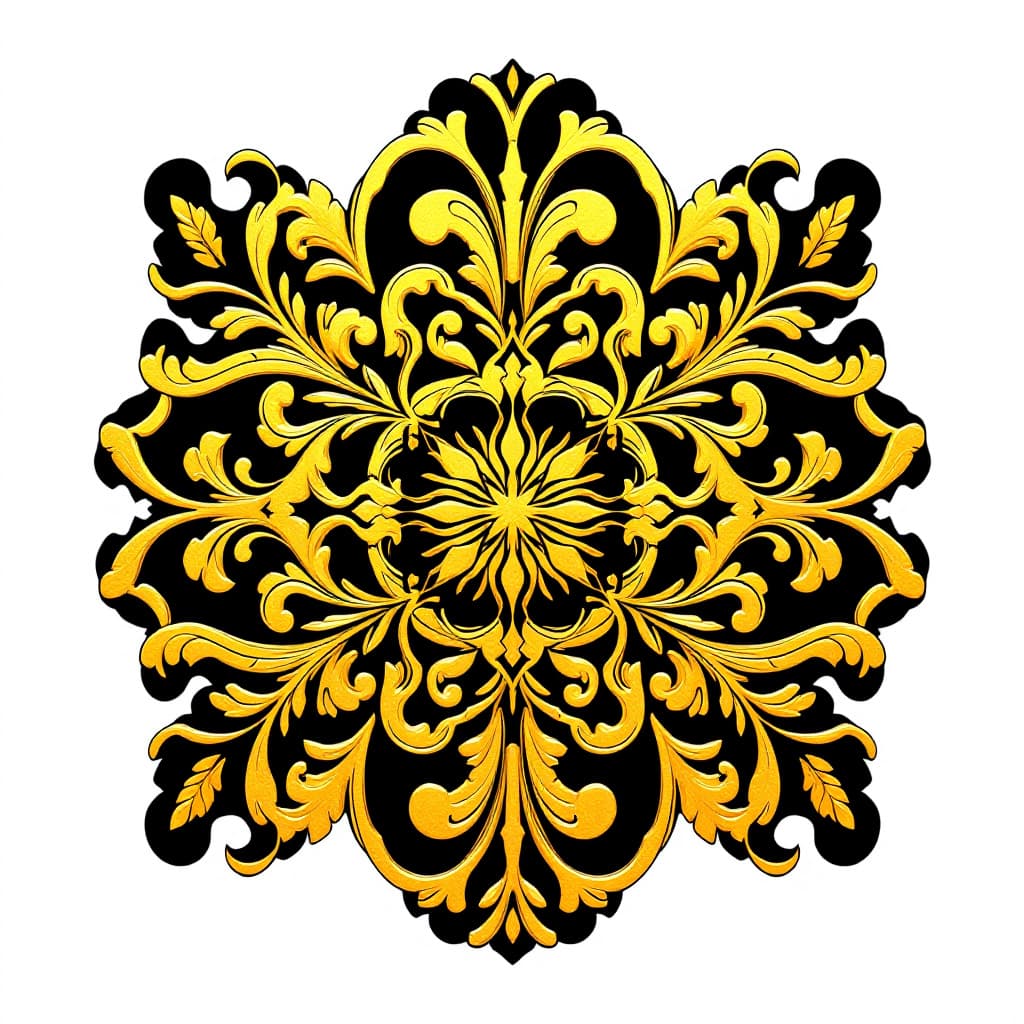 AI generated: luxury brand logo, gold colors, cutout pattern --v 6.0