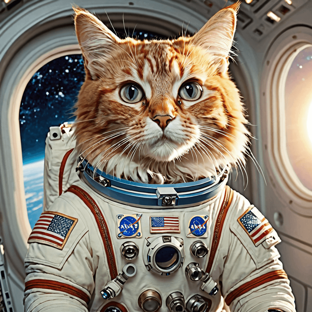 AI generated: Ralistic, ((Masterpiece, best quality)), cute cat in astronaut suite space, Ultra-High-Definition, (...