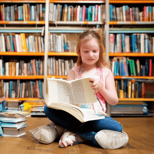 AI generated: a girl reading a book
