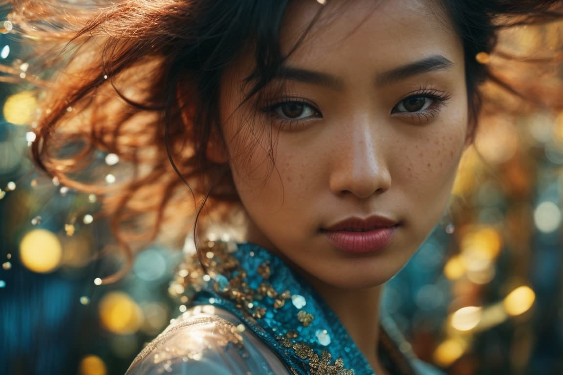AI generated: a close up of a woman with freckled hair, a portrait by Ryan Yee, featured on cg society, aesthetici...