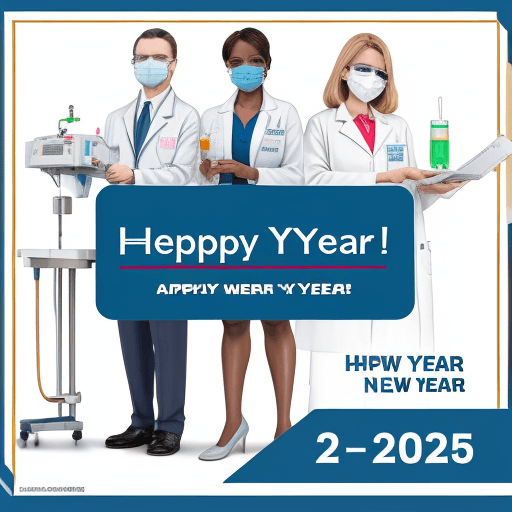 AI generated: A clinical laboratory wishes a happy new year 2024 to its clients, in size 9:16