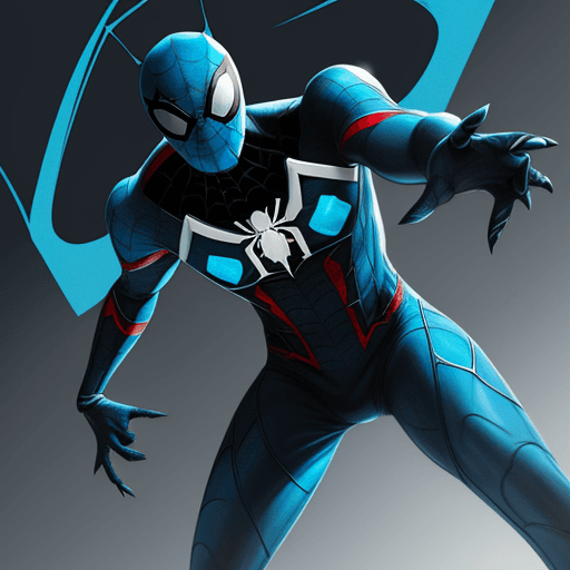 AI generated: blue beetle with spider-man colours
