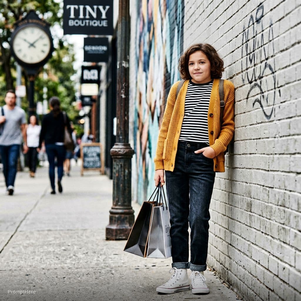 AI generated: a girl short for brands