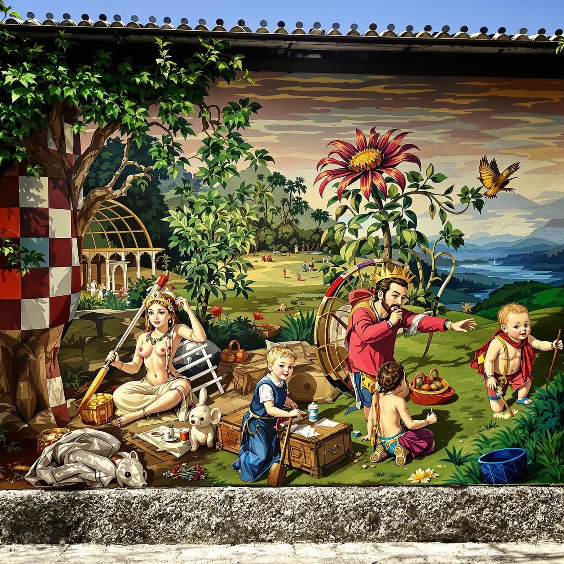 AI generated: mural paintings