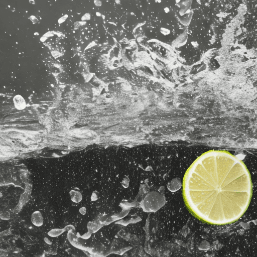 AI generated: Ultradetailed photo of a limon falling into water