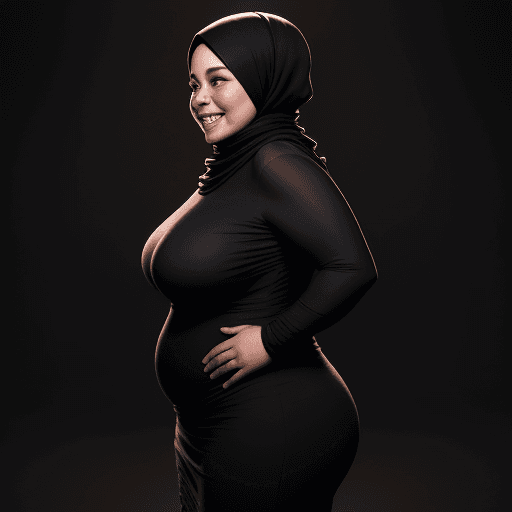 AI generated: dark background, dramatic light, backlight, rim lighting, (chubby:0.3), mexican woman 44yo, laughing...